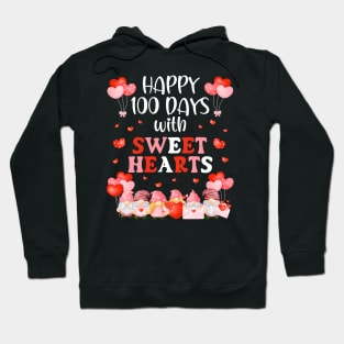 Happy 100 Days with Sweet Hearts Teacher Men Women Funny Hoodie